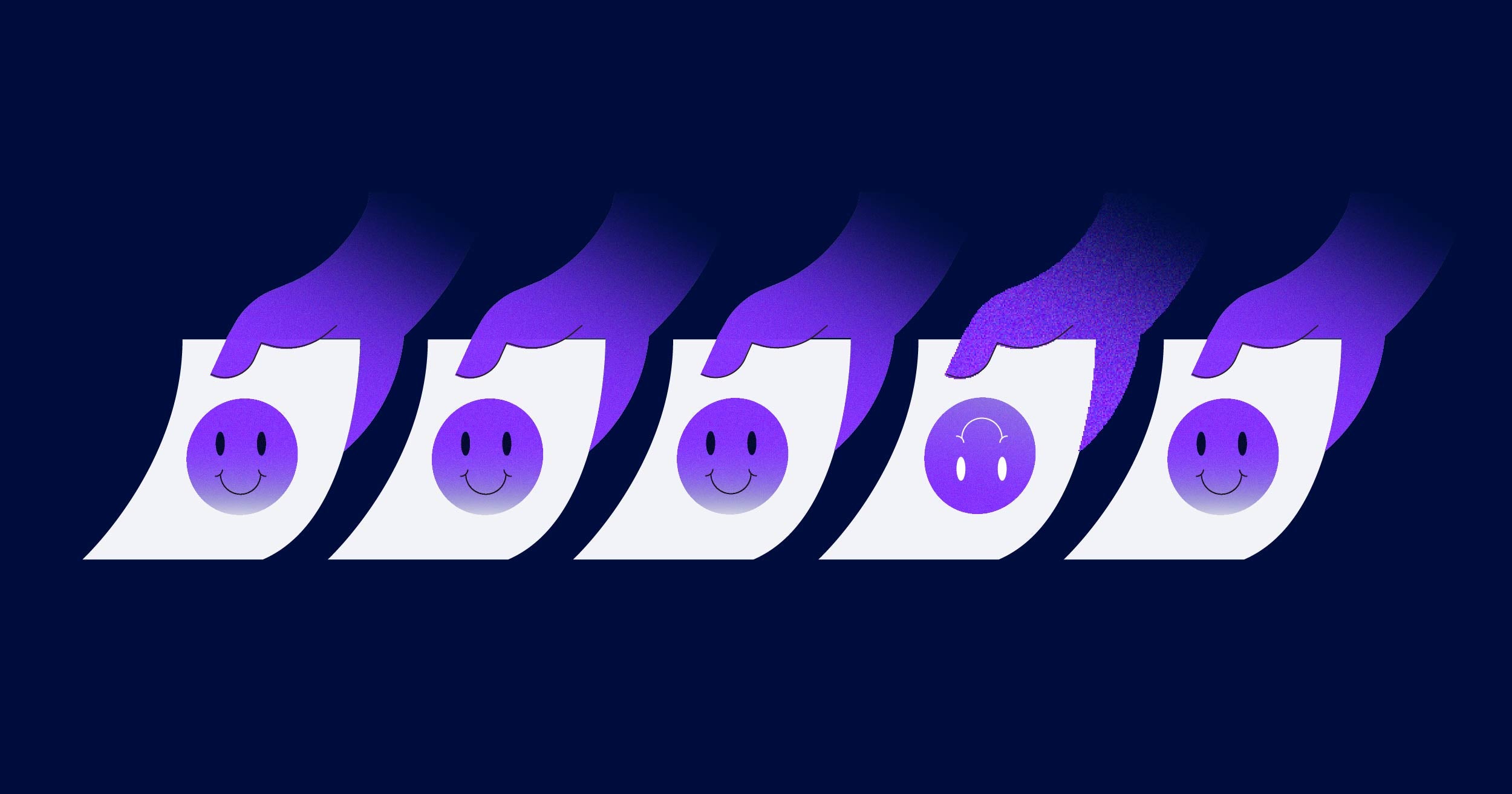 Illustration of 4 happy faces out of 5