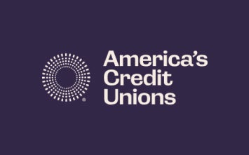 A purple graphic featuring the America's Credit Unions logo.