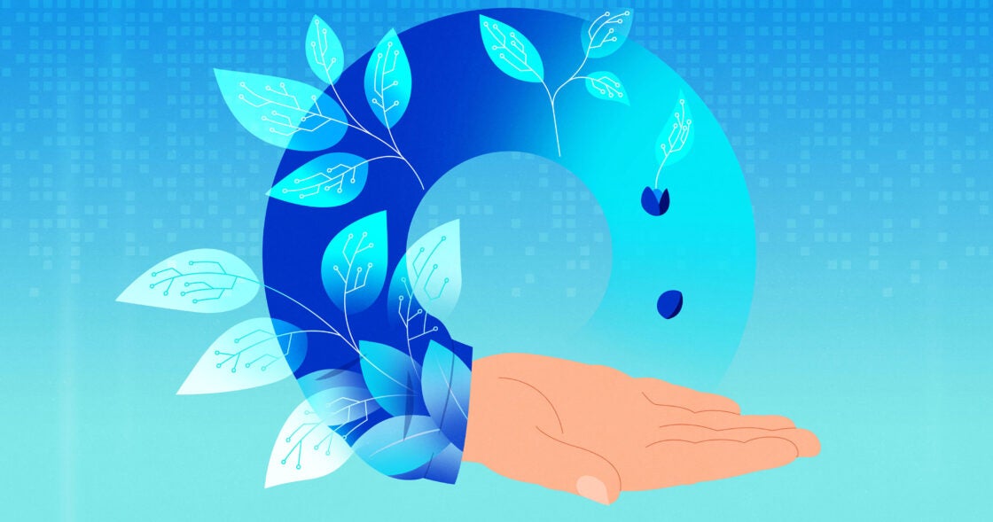 Illustration of a hand creating a circle