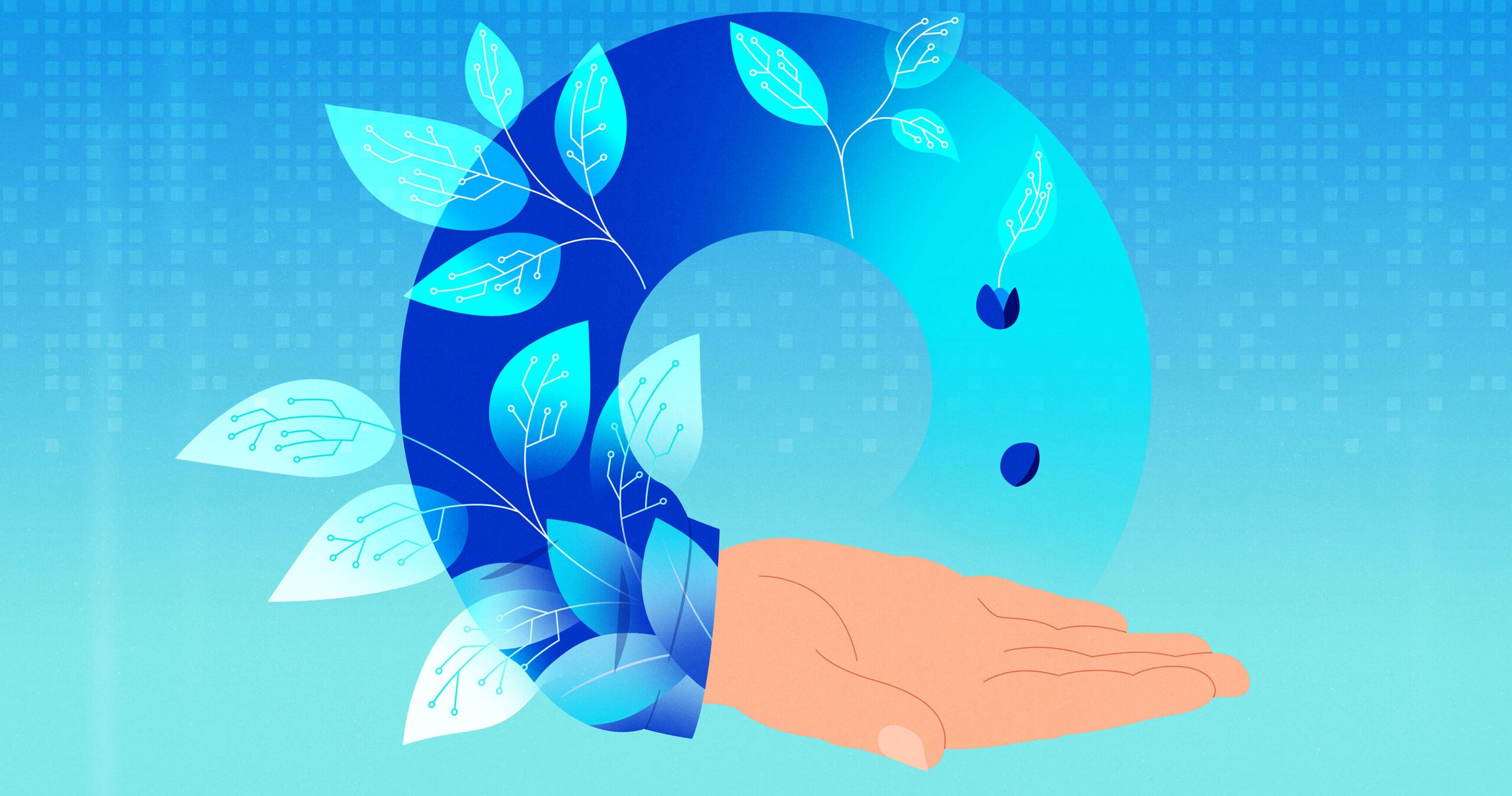 Illustration of a hand creating a circle