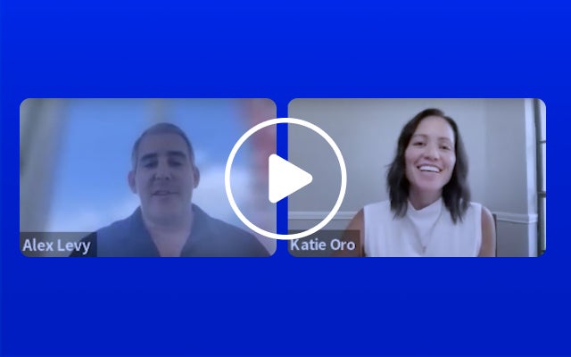 Screenshot of Blend's Alex Levy and Katie Oro side-by-side during the account opening webinar with CBA.