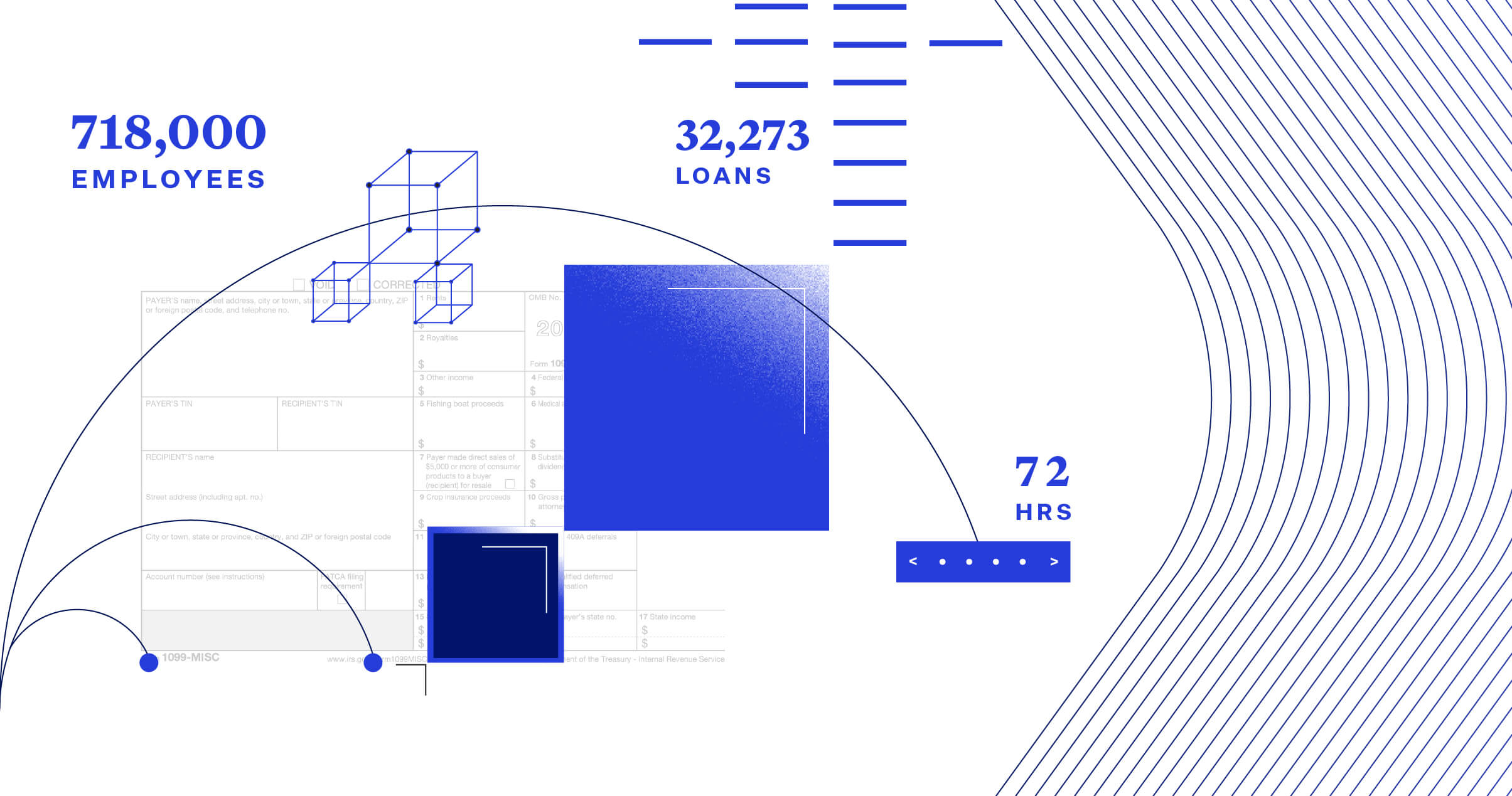 Abstract representation of numbers and figures