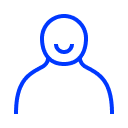 Blue outline of avatar icon