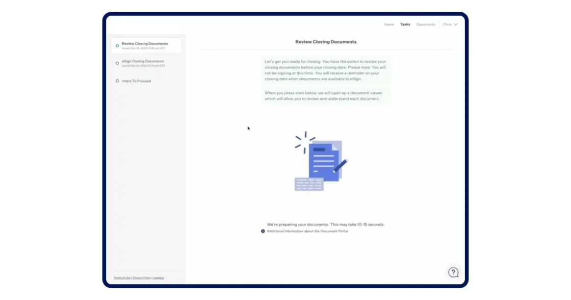 Review of closing documents product screenshot