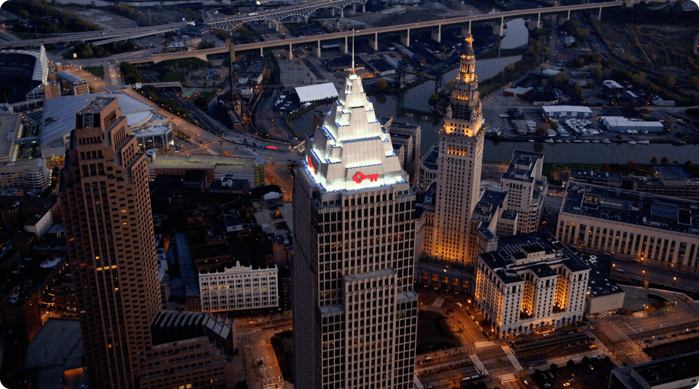 Birds eye view of KeyBank building