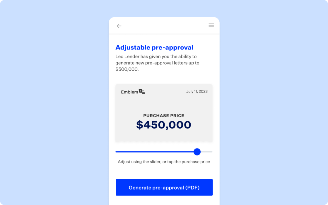 Real estate agent partner app product screen